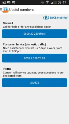 SNCB/NMBS android App screenshot 1